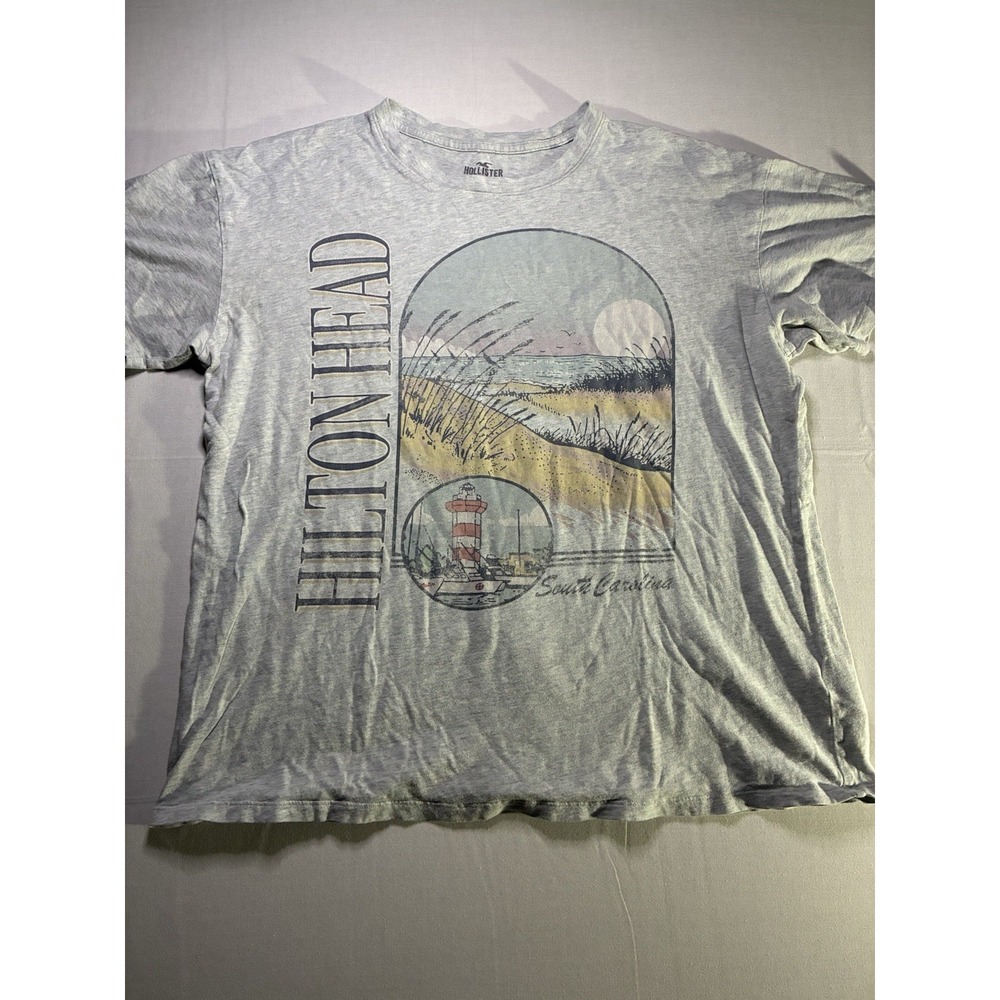 Hollister Hilton Head South Carolina Graphic T-shirt Women Relaxed Small Gray